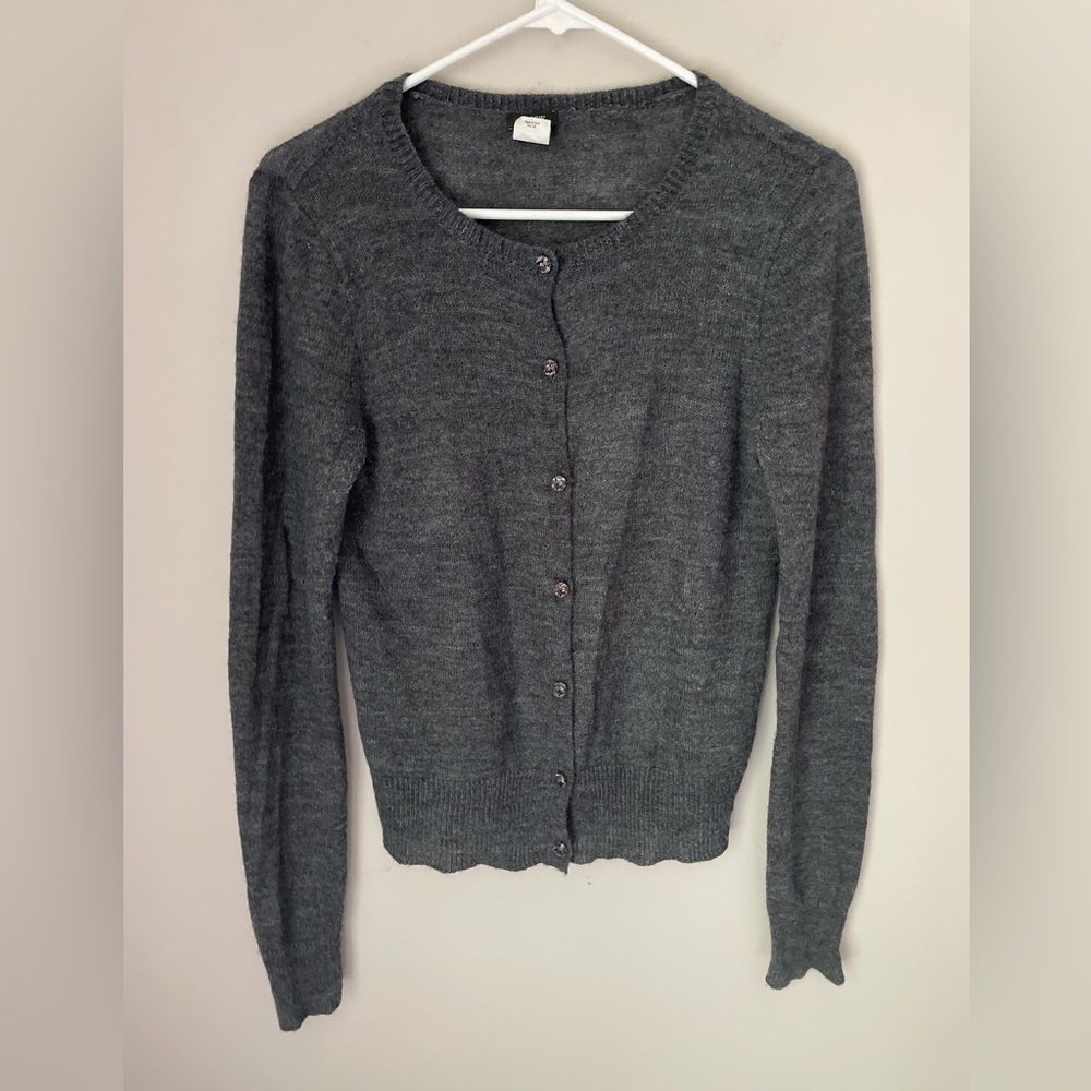 J. Crew Gray Alpaca and Wool Blend Button Down Cardigan Size Medium